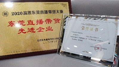 嘉友食品荣获“东莞直播带货先进企业”奖项